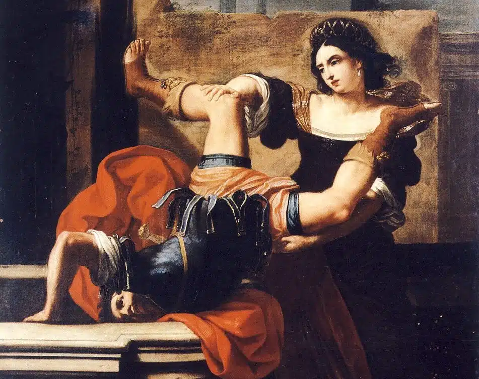 Timoclea matando o capitão de Alexandre, o Grande. Elisabetta Sirani,1659.