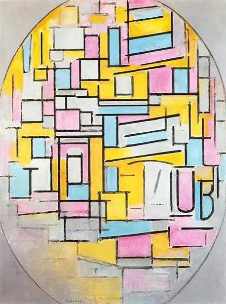 Oval Composition with Light Colors, de Mondrian