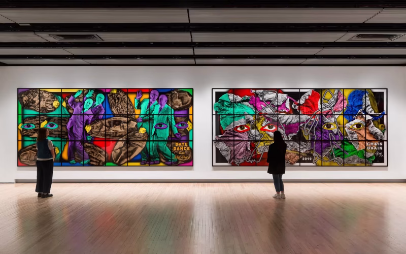 Gilbert and George. Imagens da instalação. 2025. Cortesia da Hayward Gallery.